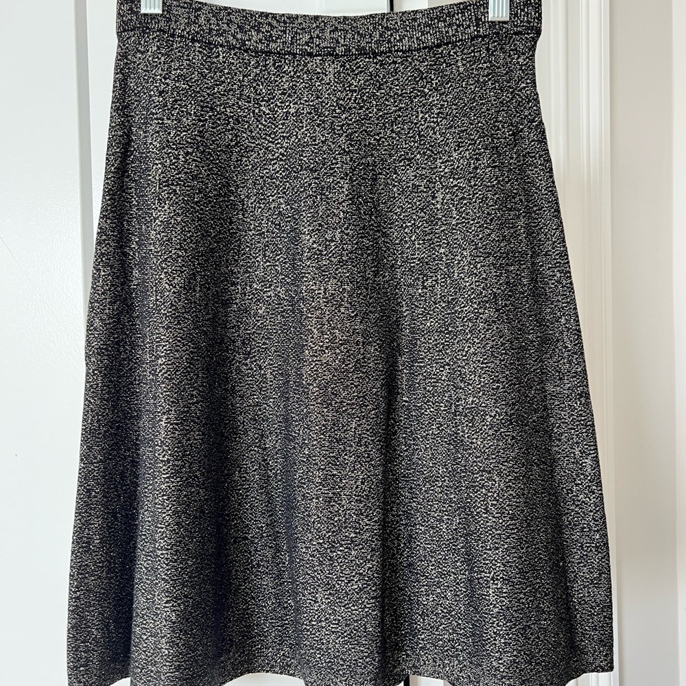 Nanette Lepore Black w/Gold & Silver Flecks A-Line/Skater Style Skirt